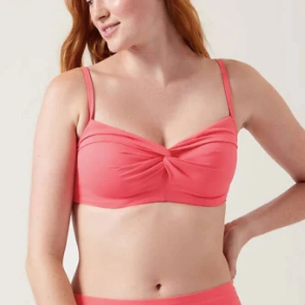 ATHLETA Hampton Bra Cup Swimsuit/Bikini Top - PINK/CORAL - 38 B/C - NWT